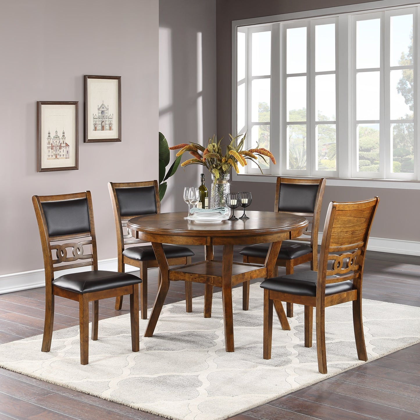 Calista Contemporary Somerset Contemporary 5-Piece Round Dining Set