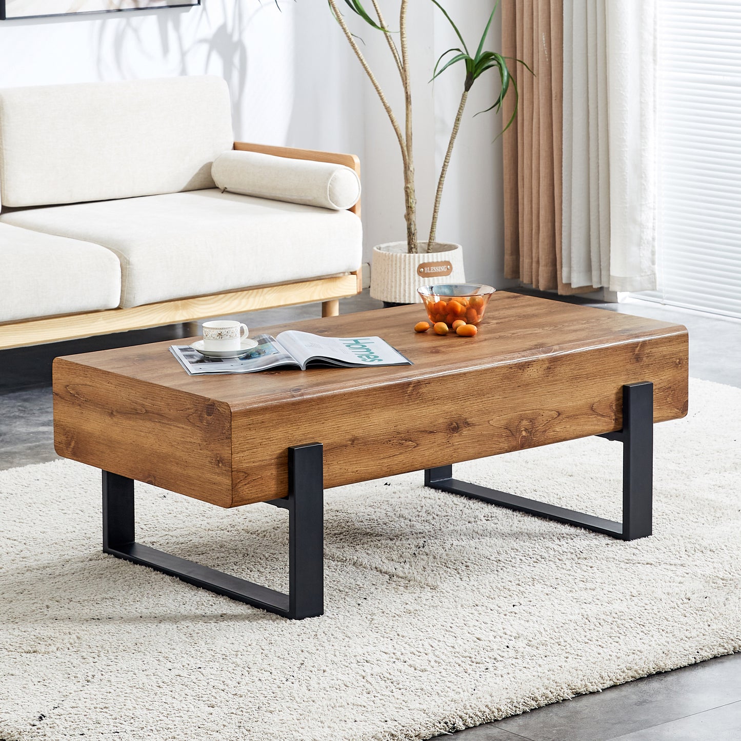 Ghivi Industrial Rustic Elegance Coffee Table
