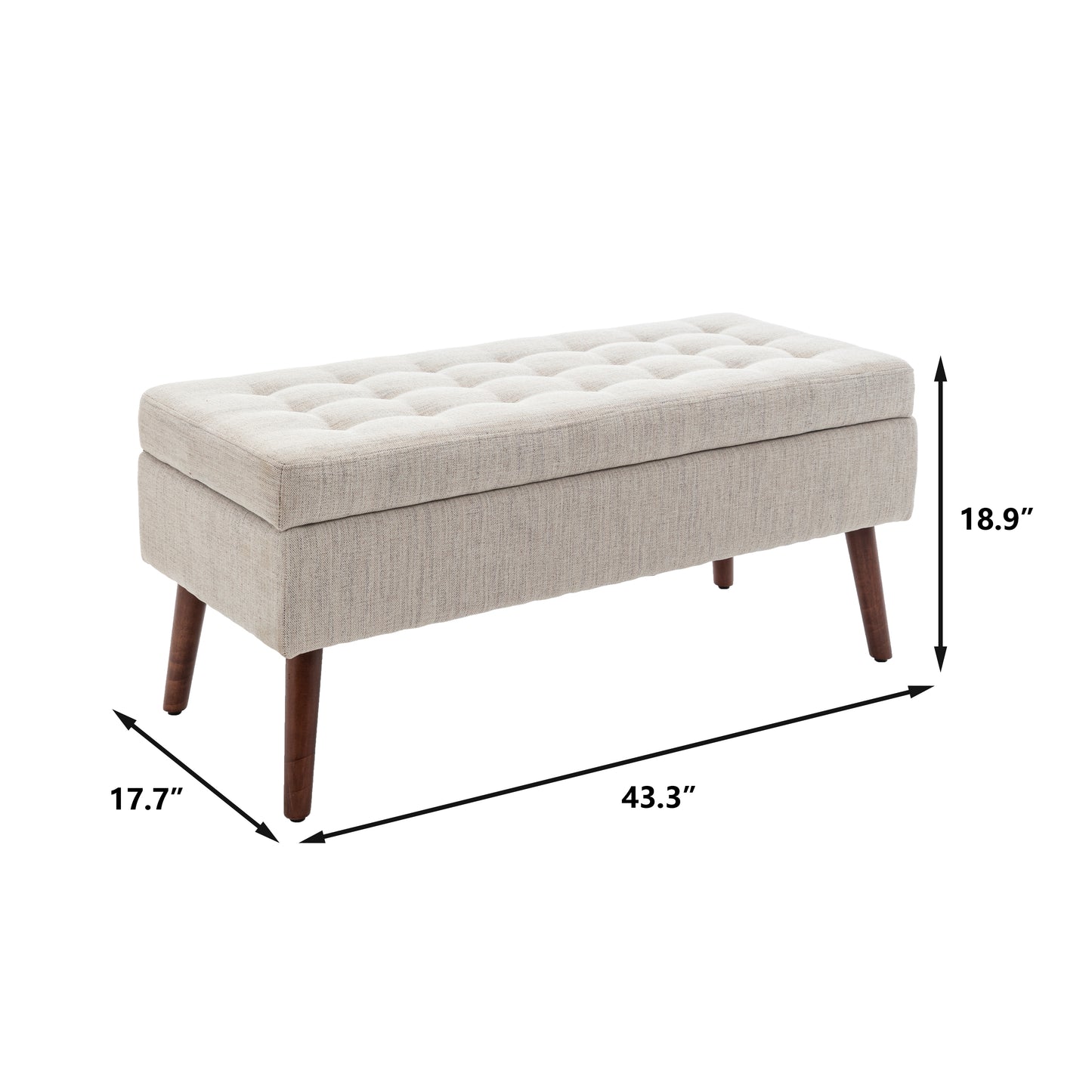 Kingsly Contemporary Upholstered Storage Bench