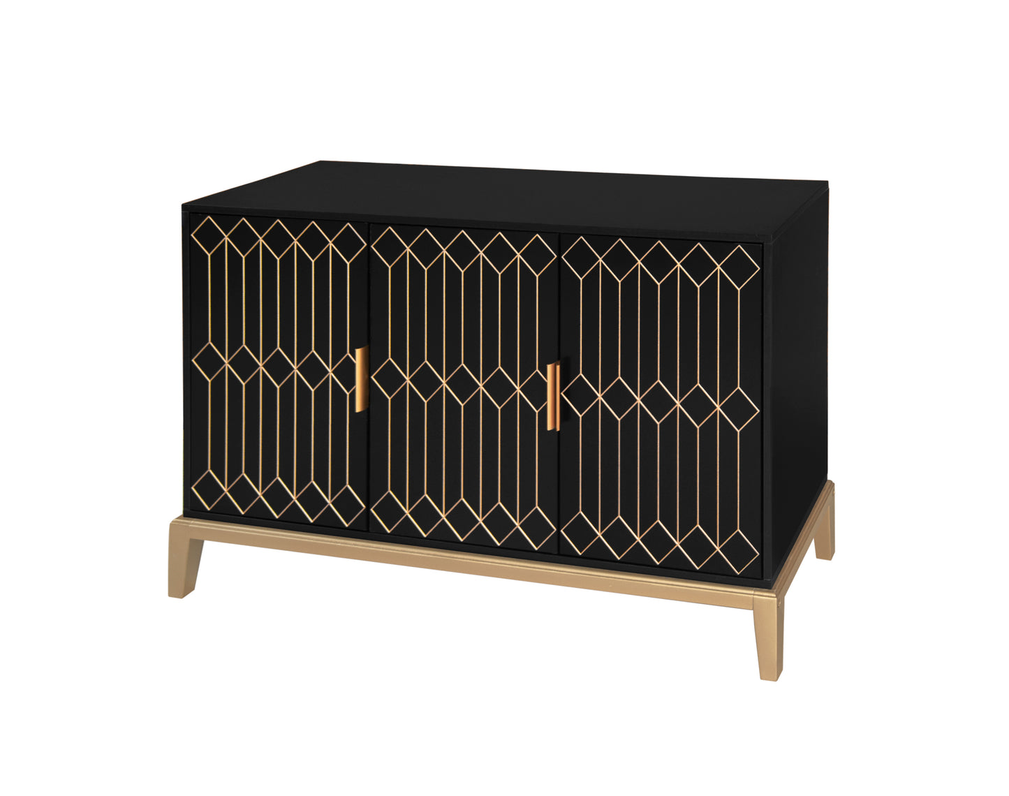 Emery Mid-Century Carved Line Storage Cabinet