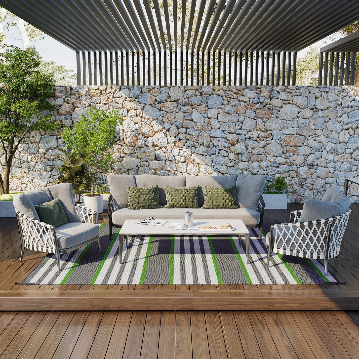 Fremont Modern Reversible Outdoor Rug Carpet