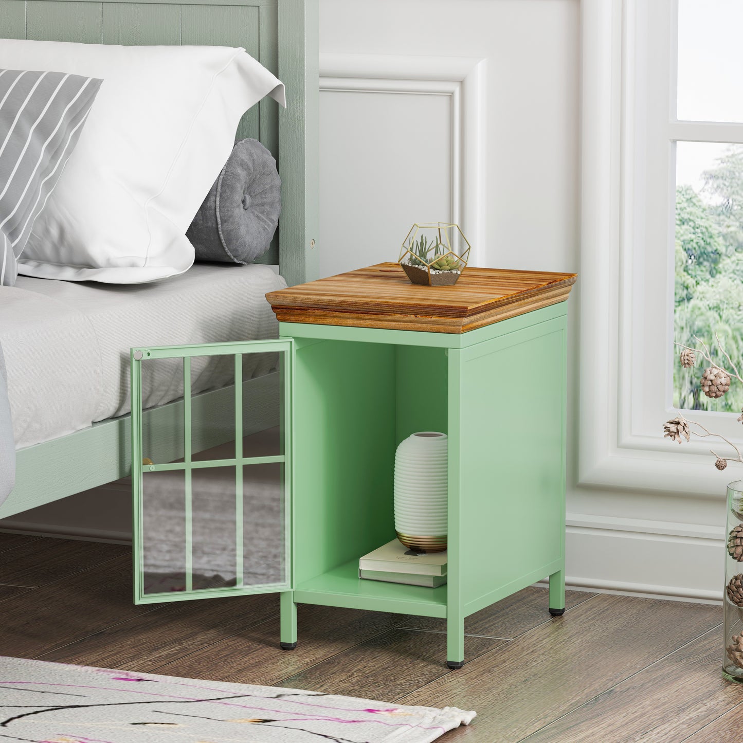 Elmcrest Modern Nightstand with Storage