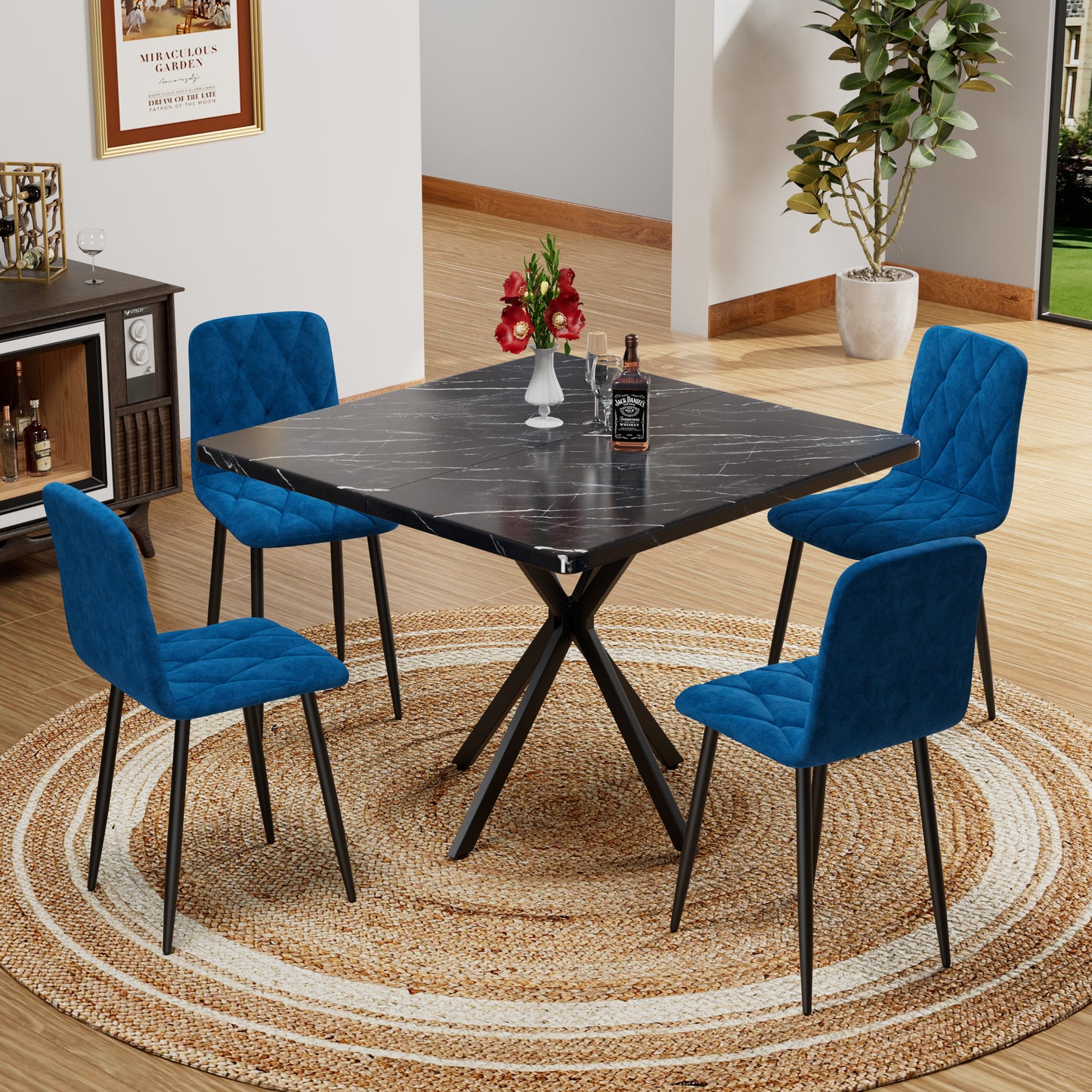 Westport Modern Velvet Upholstered Dining Chairs