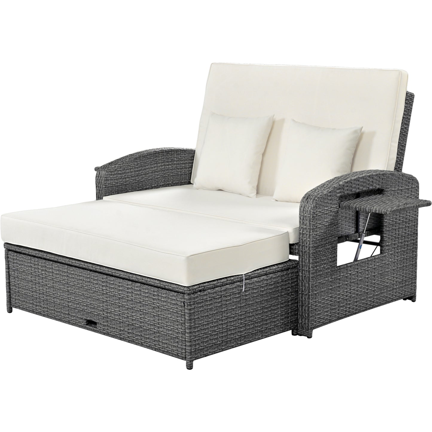 Healdsburg Contemporary Wicker Rattan Reclining Daybed