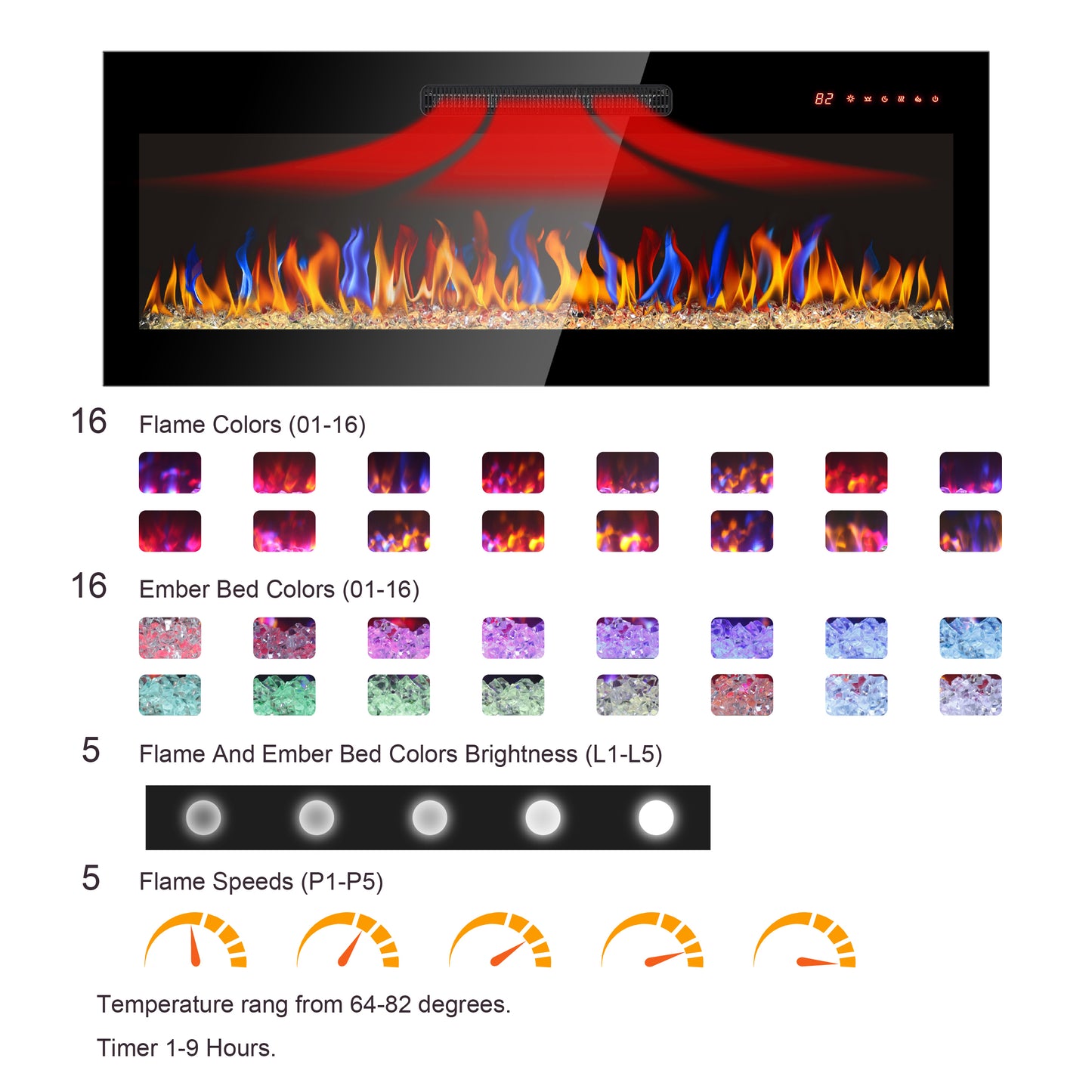 Marites Modern Ultra Thin Wall Fireplace