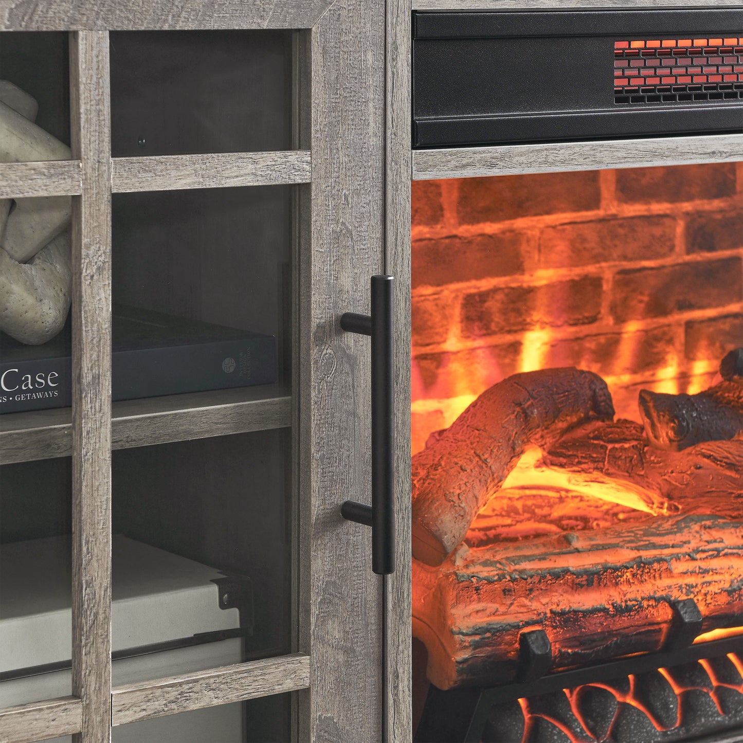 Elmcrest Modern Wash Fireplace Stand