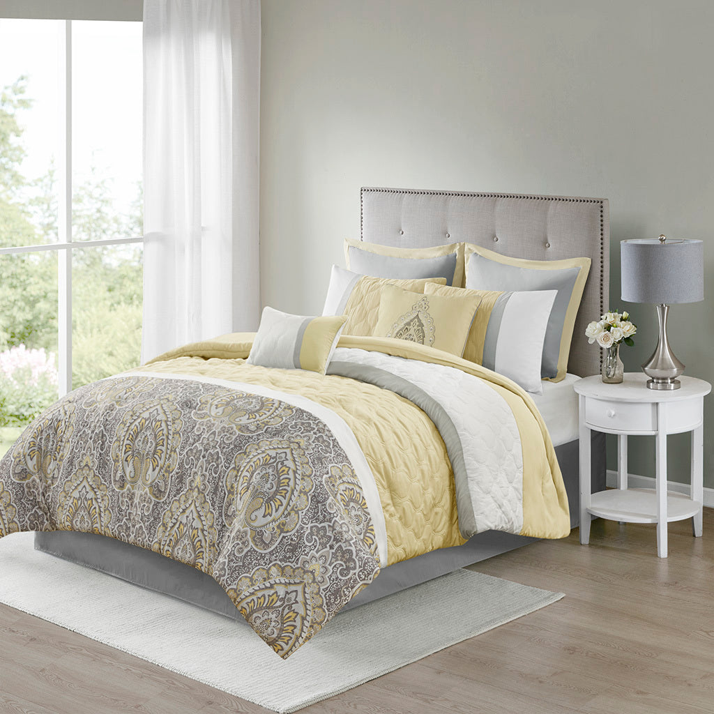 Emery Contemporary Velvet Comforter Set