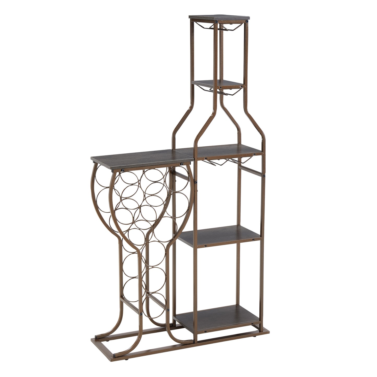 Somerset Industrial Freestanding Hanging Wine Rack