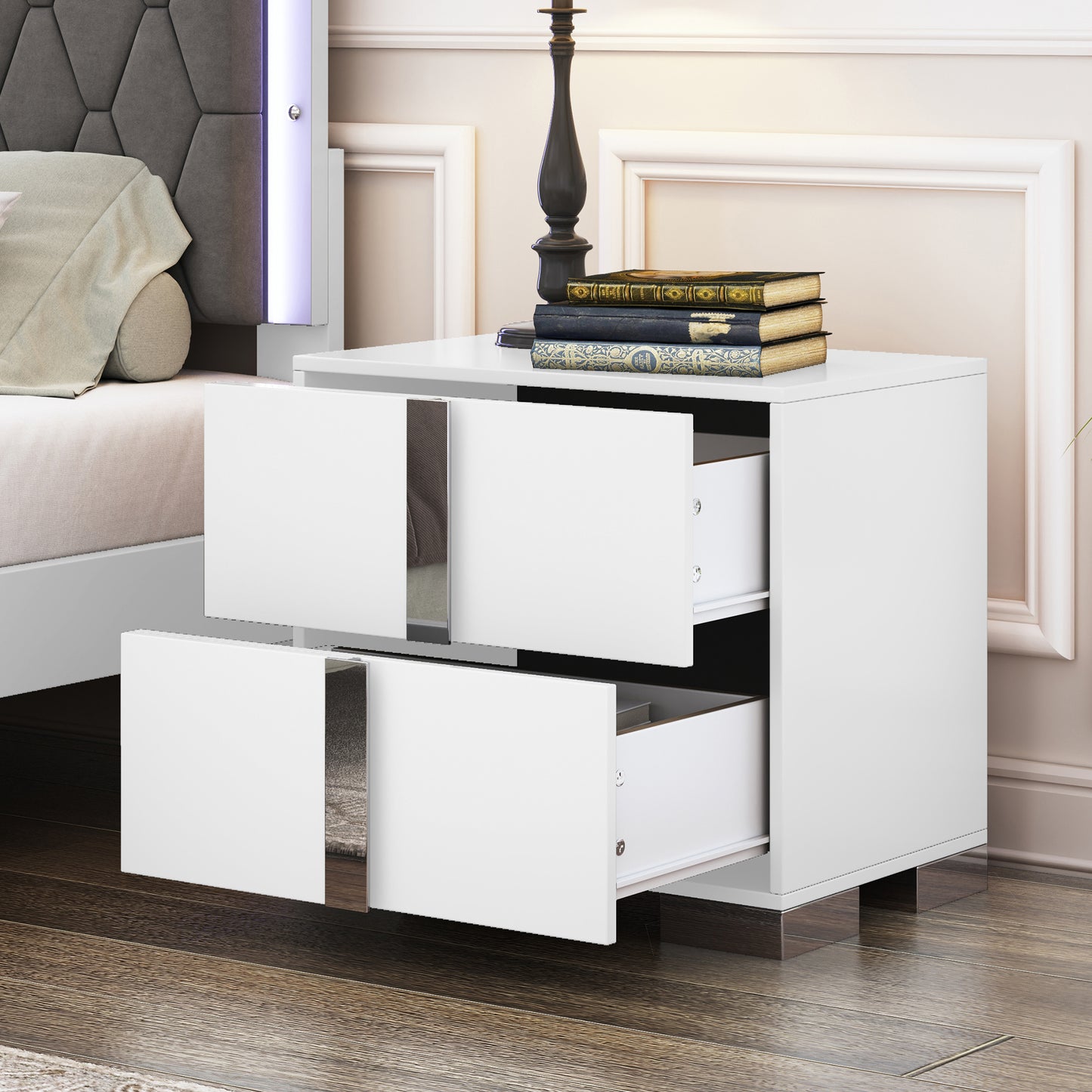 Mission Contemporary Mirrored Elegant Nightstand