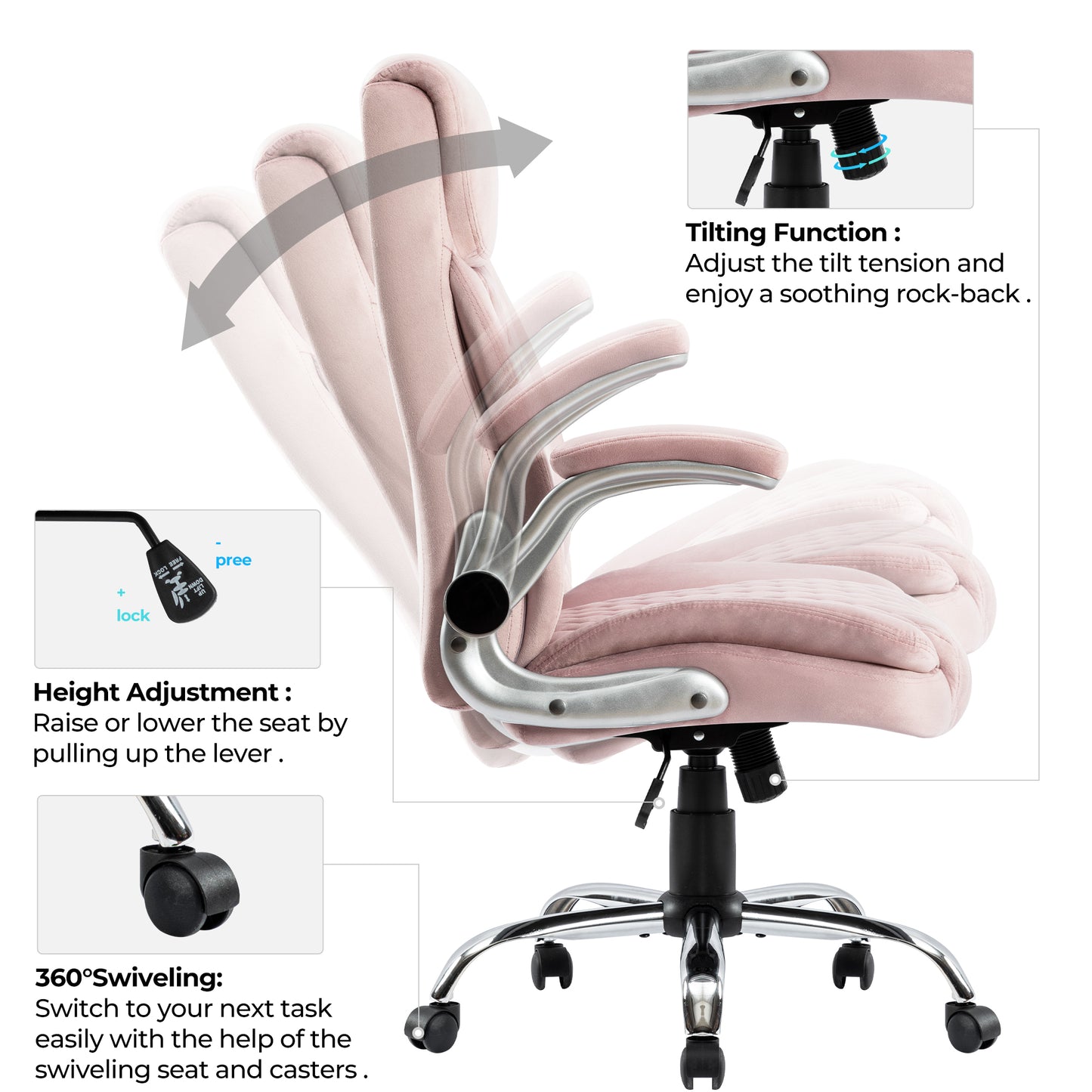 Mission Modern Swivel Office Room Chair