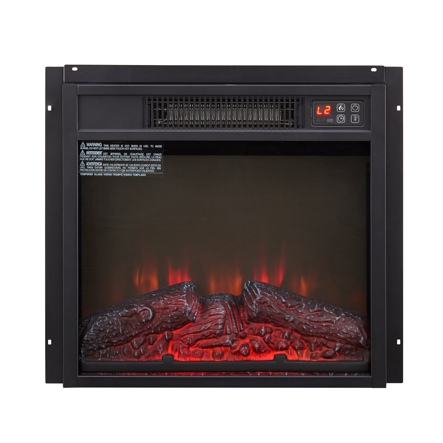 Justo Contemporary Velvet Electric Fireplace Insert