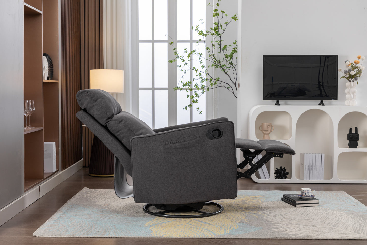 Amity Modern Cotton Linen Rocking Chair