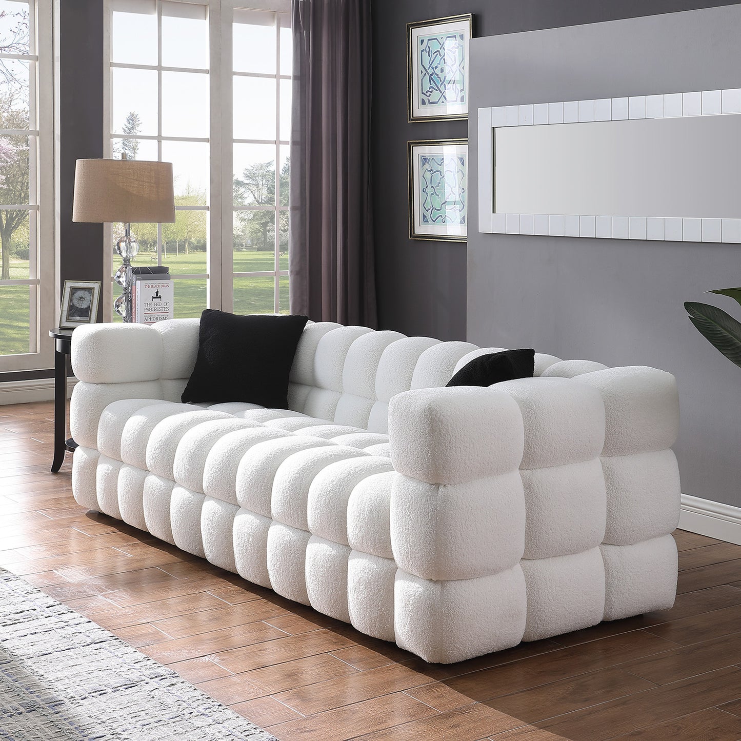 Silverleaf Contemporary Marshmallow Boucle Sofa
