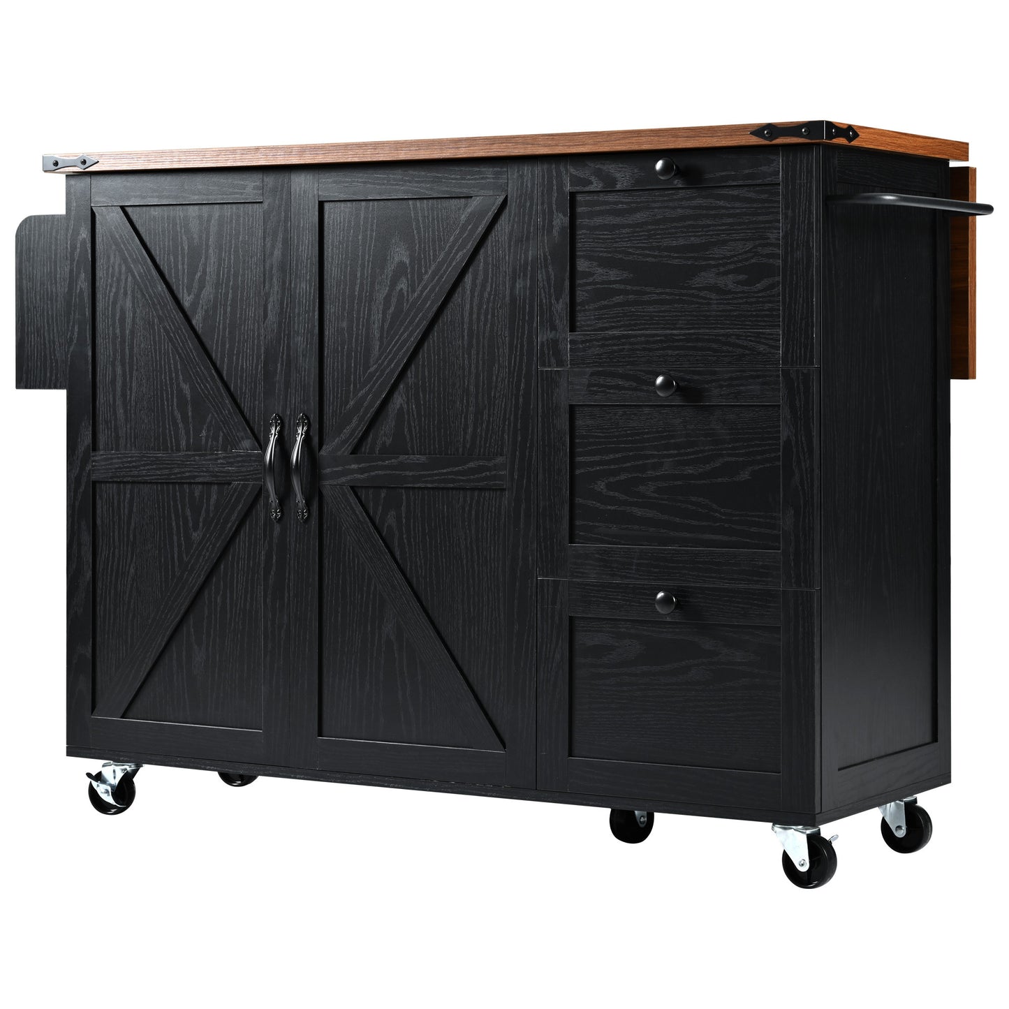 Westport Modern Farmhouse Rolling Kitchen Cart