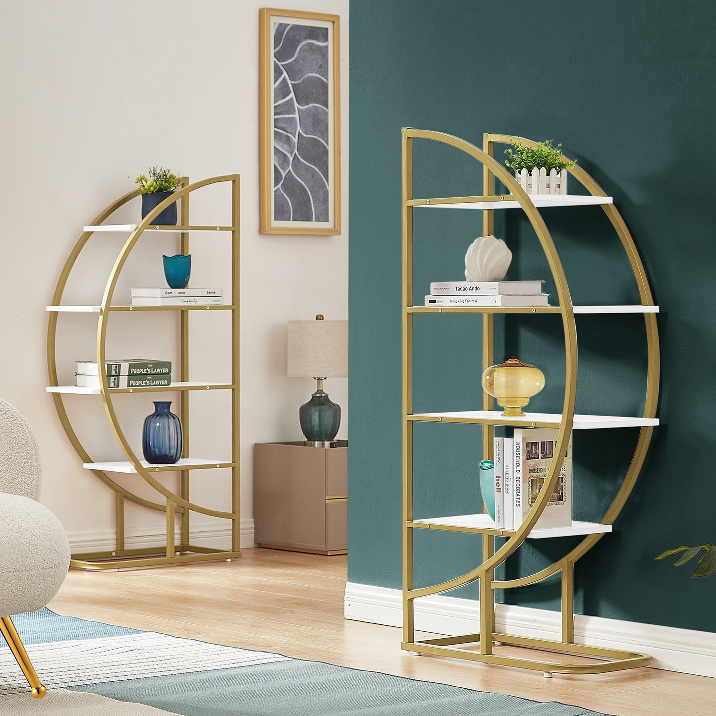 Emery Modern Metal Round Bookshelf