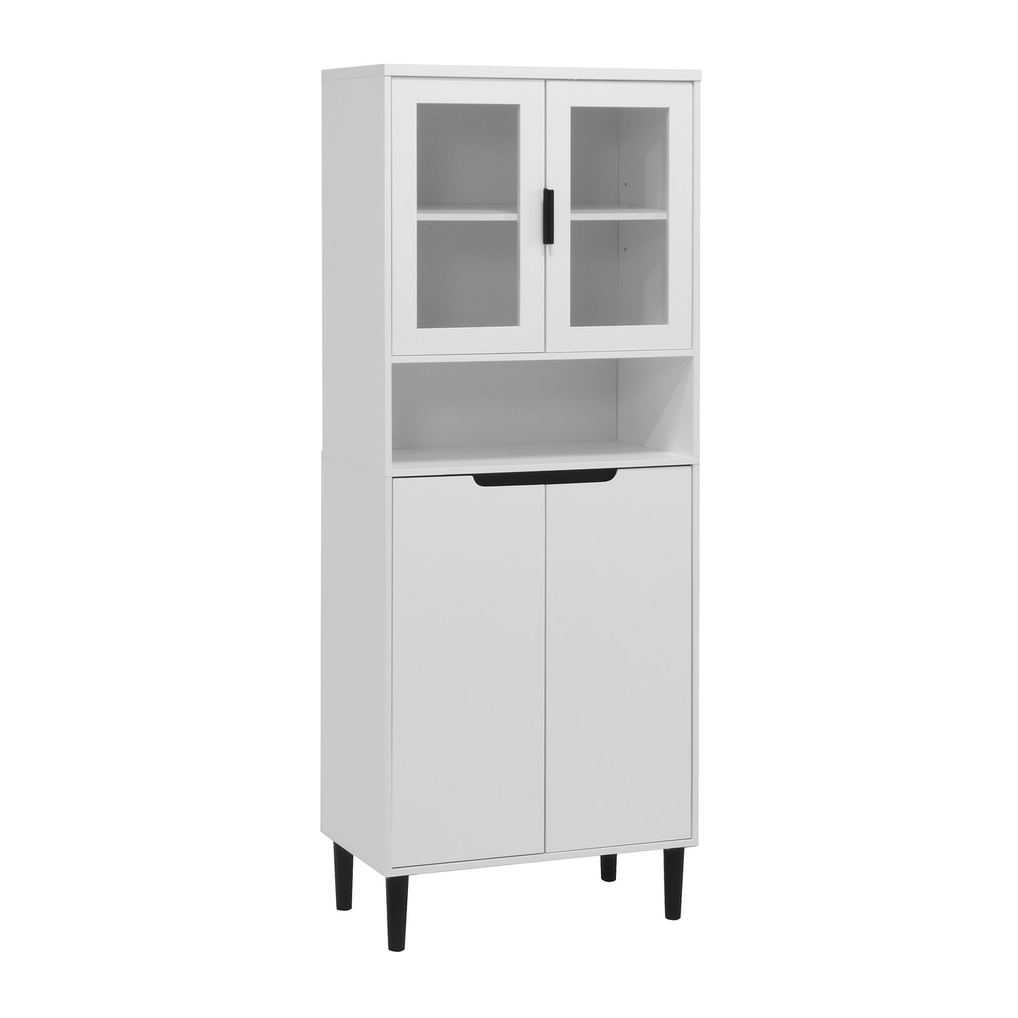 Calista Modern Tempered Glass Storage Cabinet