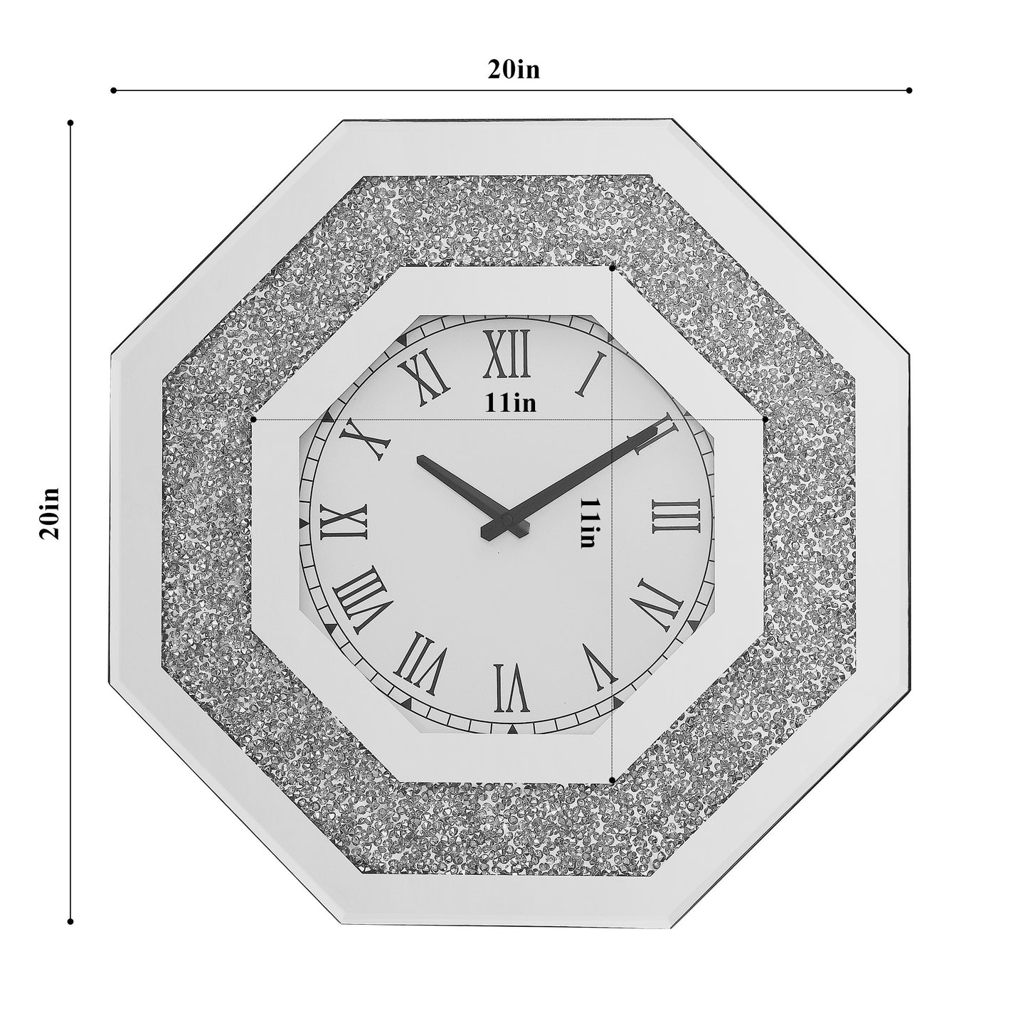 Eda Contemporary Mirror Gemstone Wall Clocks