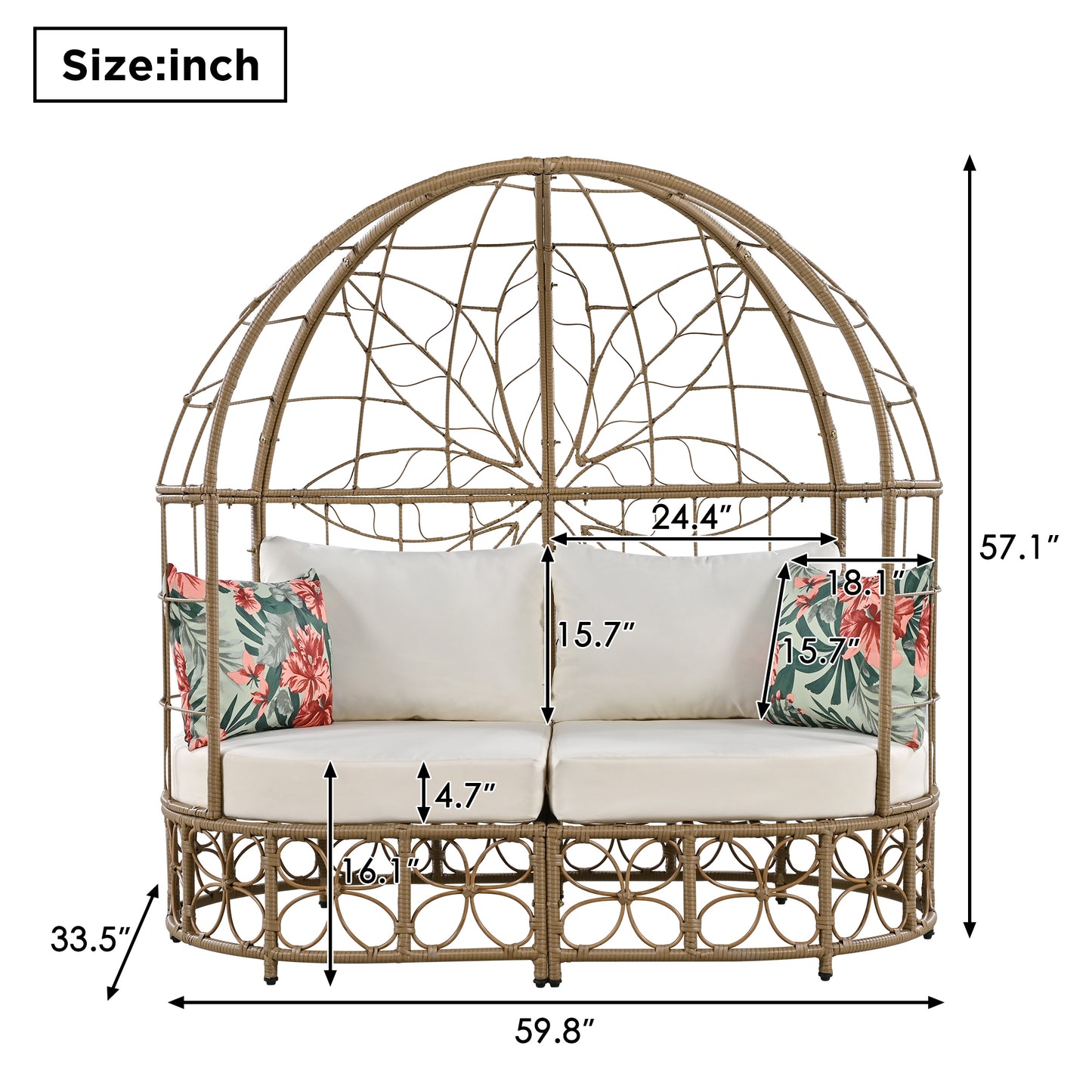 Somerset Craftsman Wicker Patio Daybed