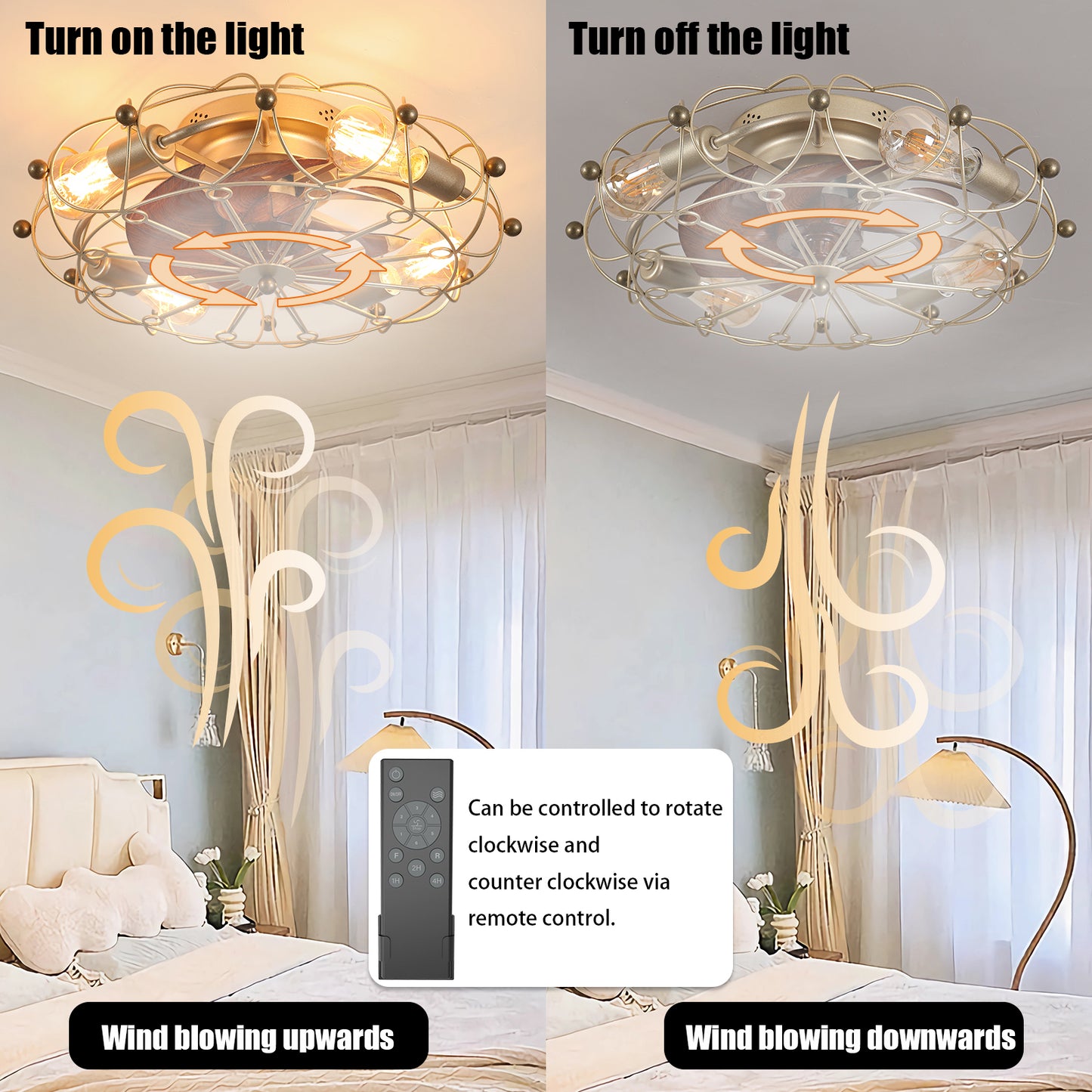 Napa Modern Caged Low Profile Fan Lights