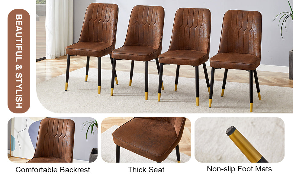 Justo Contemporary Velvet Metal legs Dining Chairs