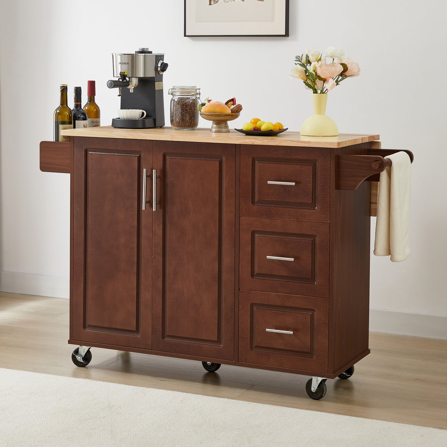 Bartholomew Modern Rolling Barn Dining Island