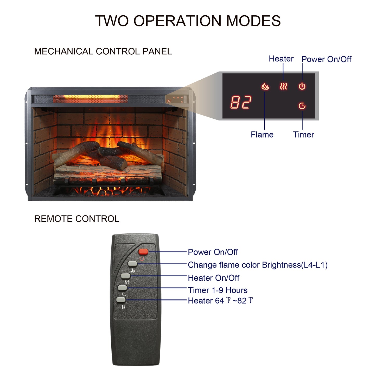 Fitch Modern Electric Fireplace Entertainment Center