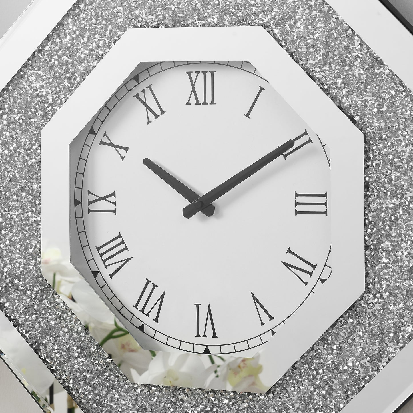 Eda Contemporary Mirror Gemstone Wall Clocks