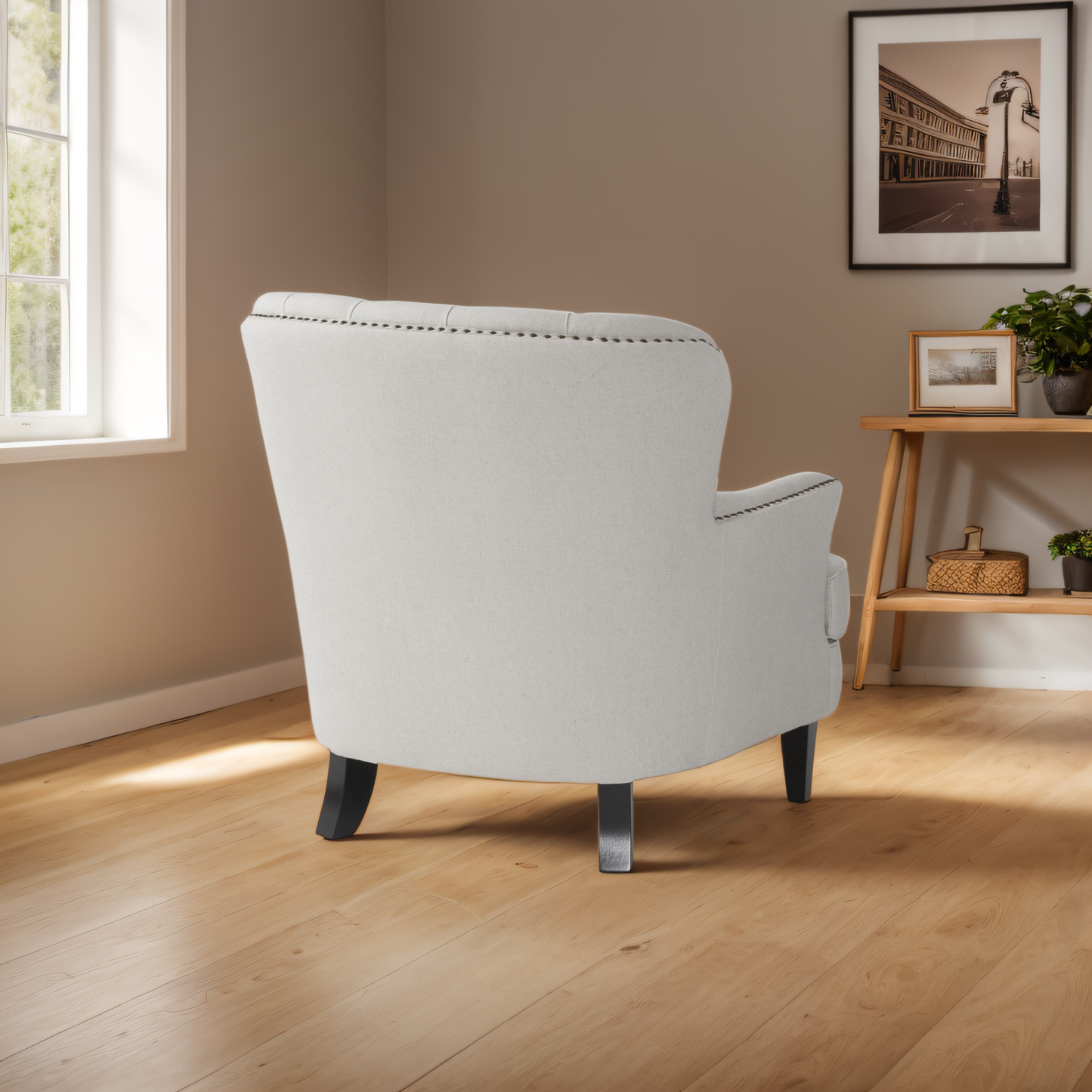 Justo Traditional Upholstered Fabric Club Chair