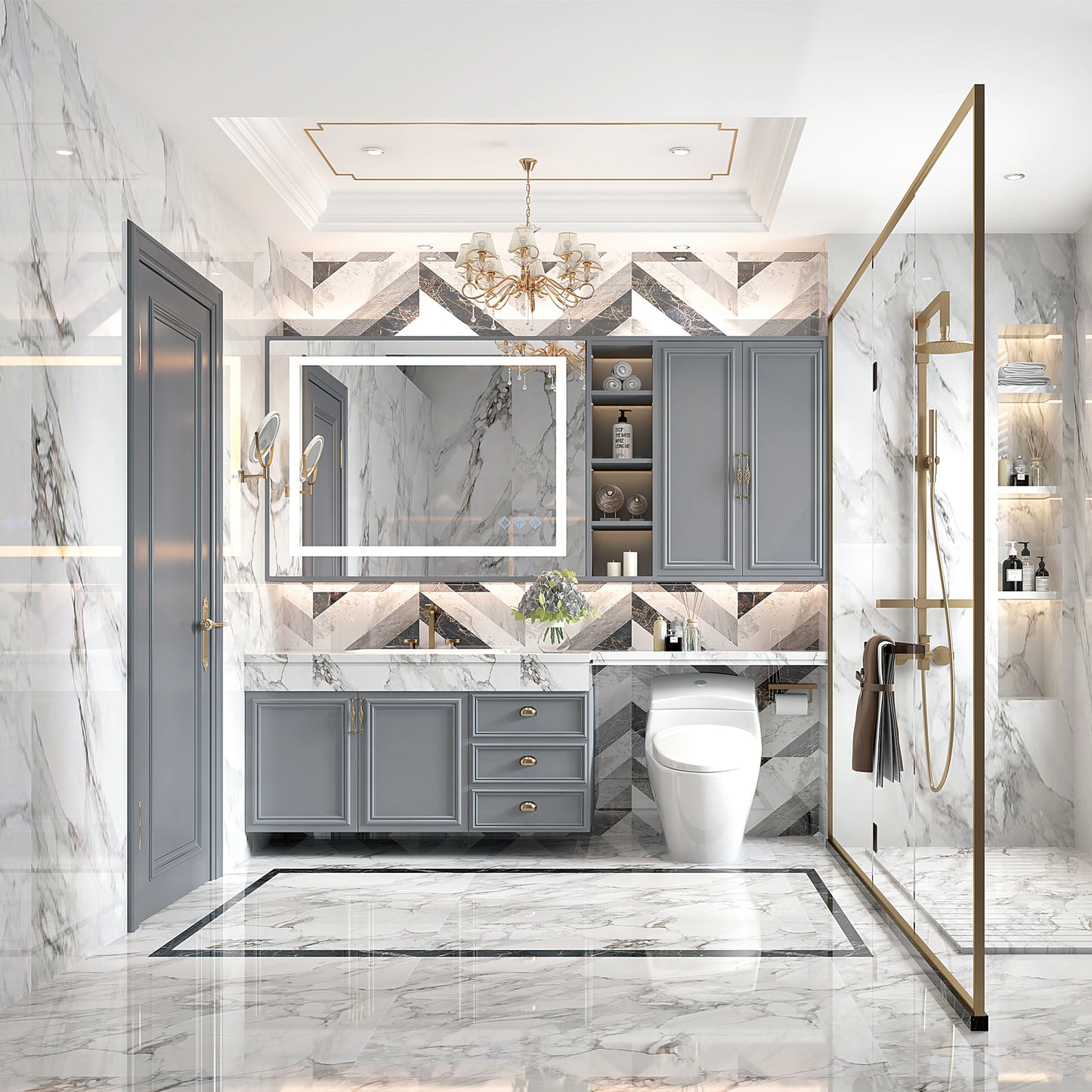 Centerville Modern Brushed LED Mirror