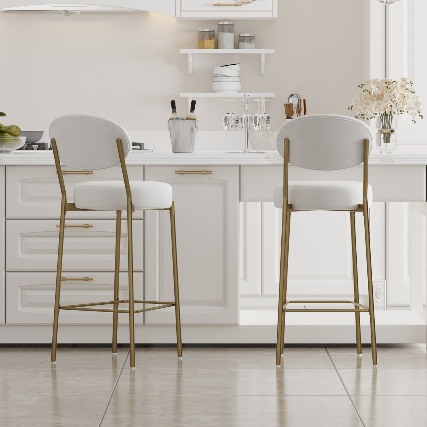 Irvington Modern Upholstered Velvet Stools