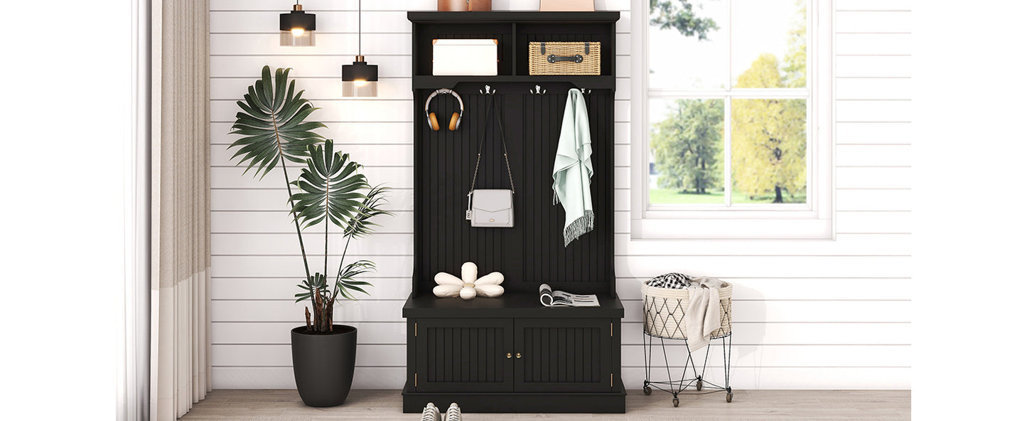 Niles Modern Storage Bench Coat Rack