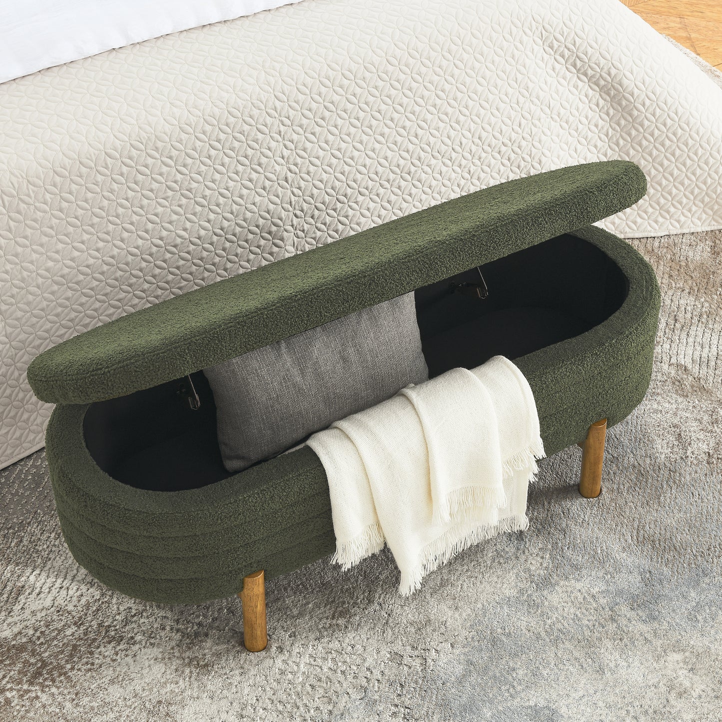 Westport Modern Velvet Storage Ottoman