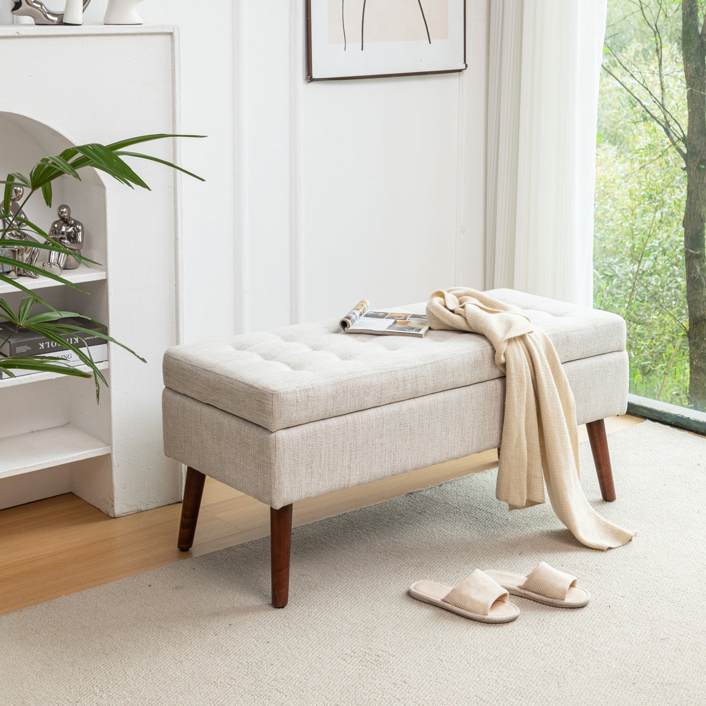 Kingsly Contemporary Upholstered Storage Bench