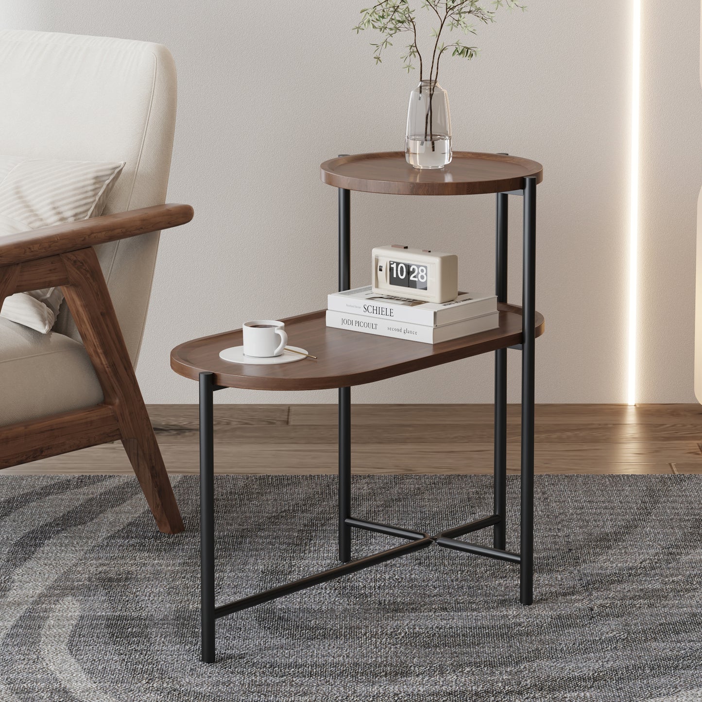 Cleo Mid-Century Walnut Coffee Table