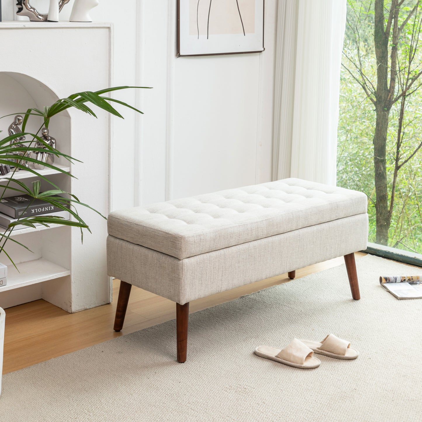 Kingsly Contemporary Upholstered Storage Bench