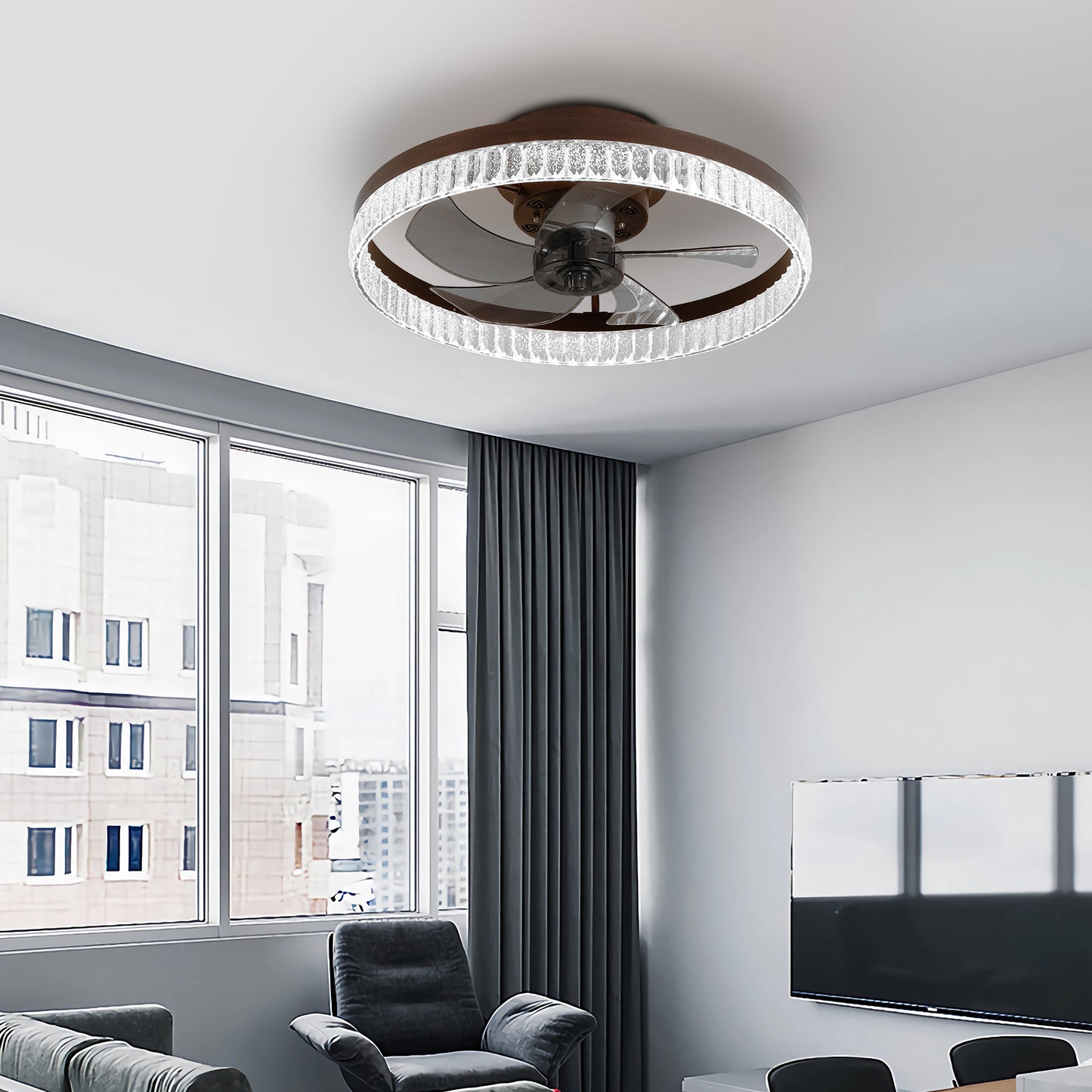 Healdsburg Modern LED Chandelier Fan