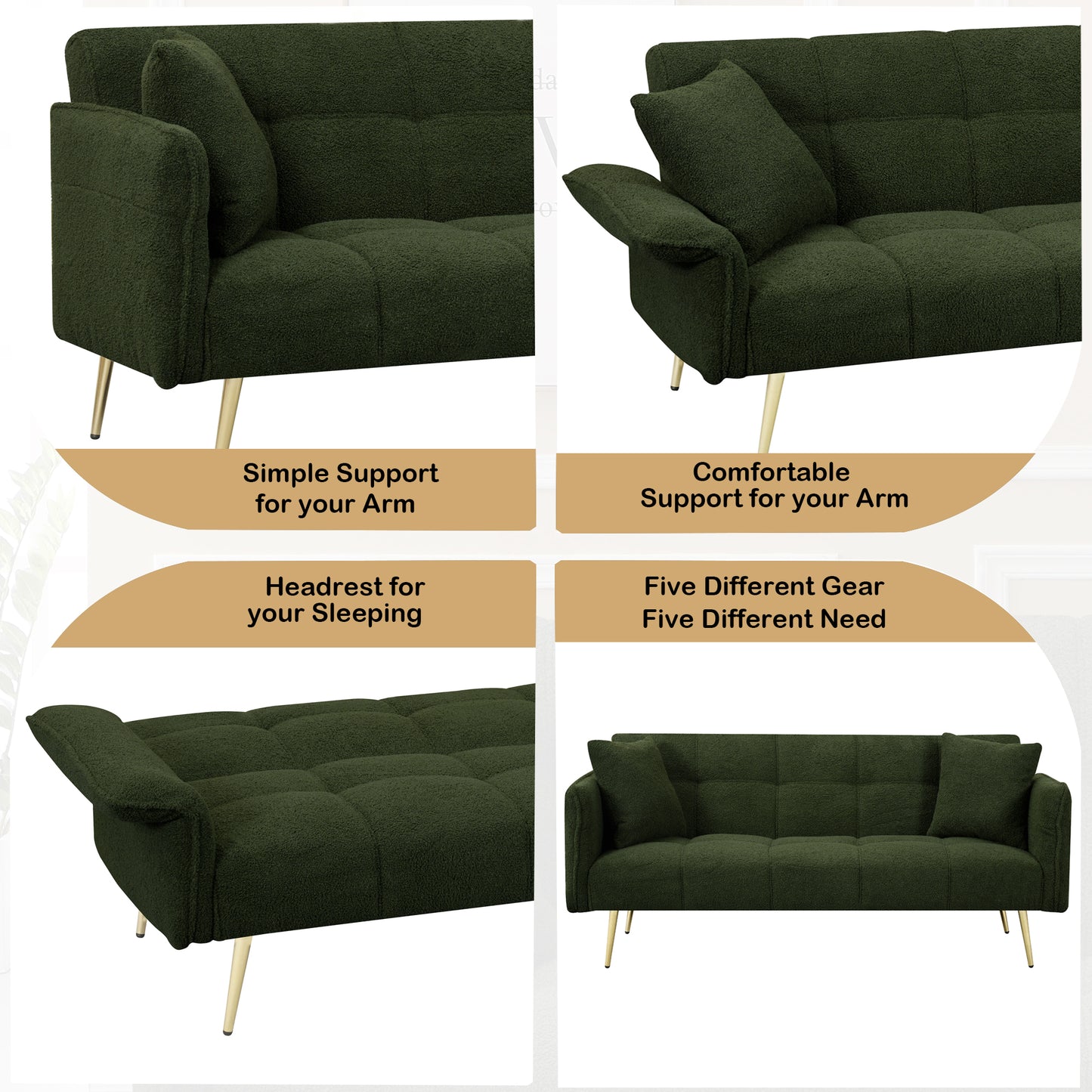 Marcel Contemporary Convertible Futon Sofa