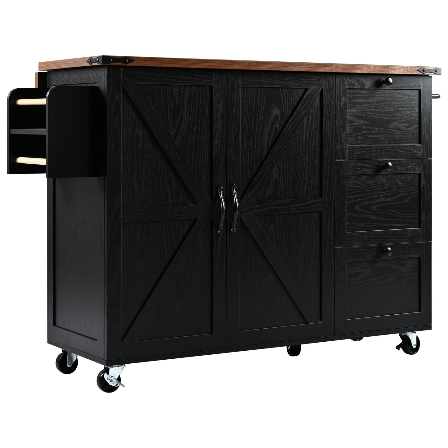 Westport Modern Farmhouse Rolling Kitchen Cart