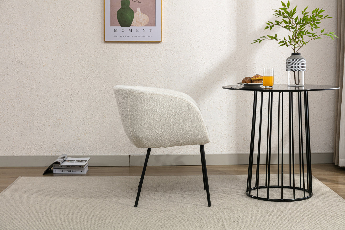 Emery Modern Boucle Fabric Dining Chair