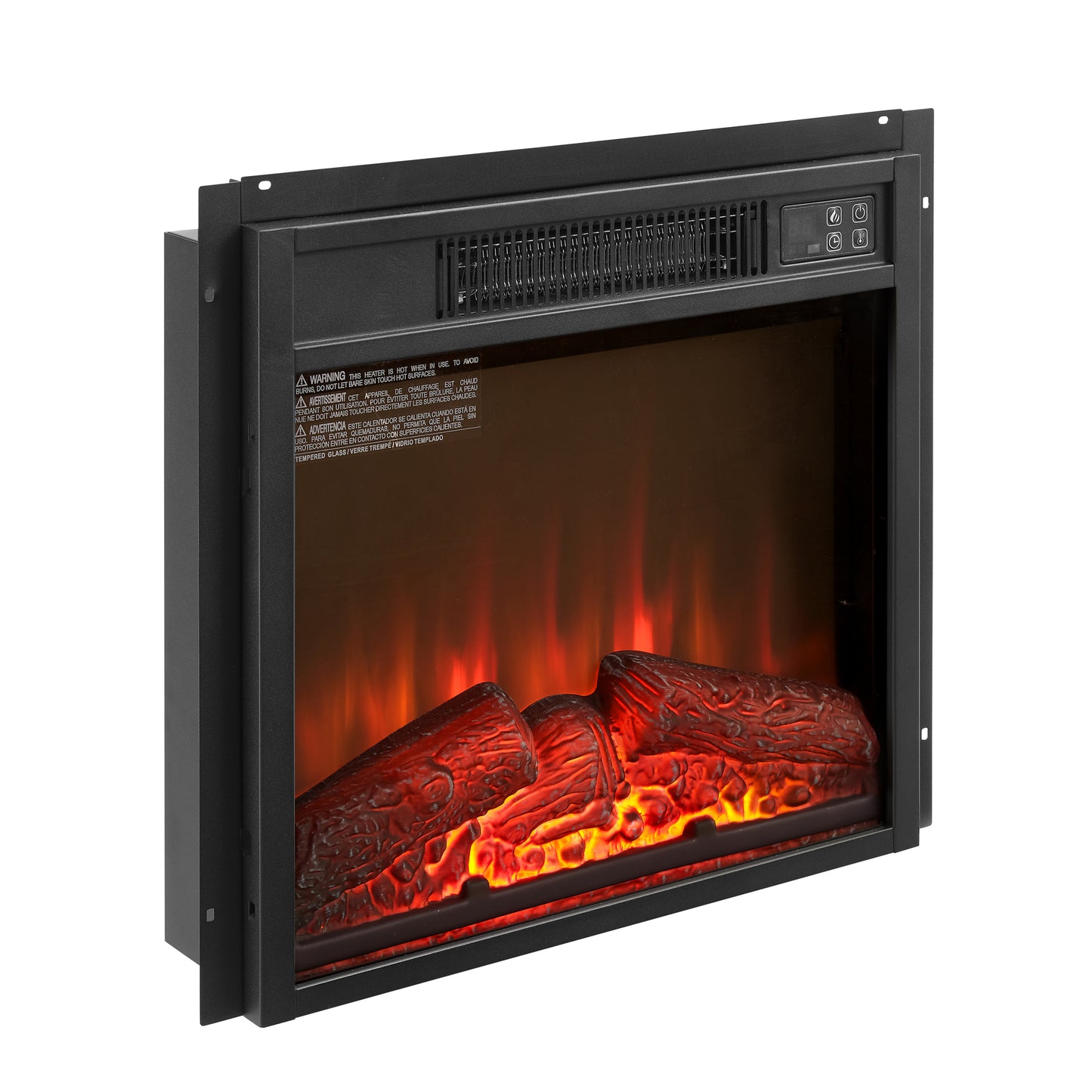 Justo Contemporary Velvet Electric Fireplace Insert