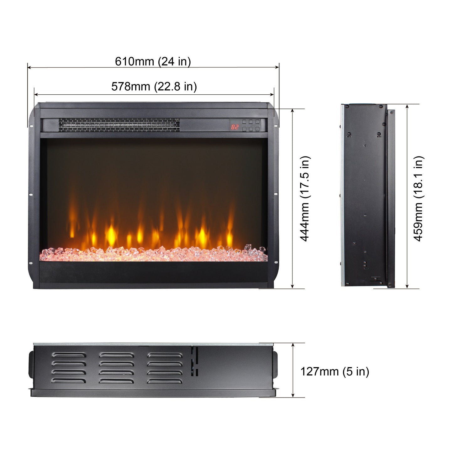 Fremont Contemporary Electric Fireplace Insert