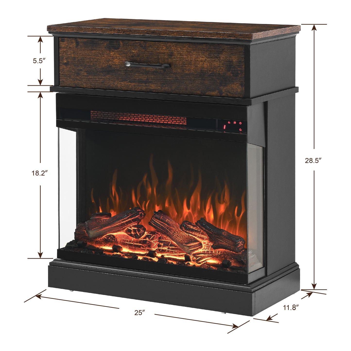 Westport Contemporary Glass Fireplace Table