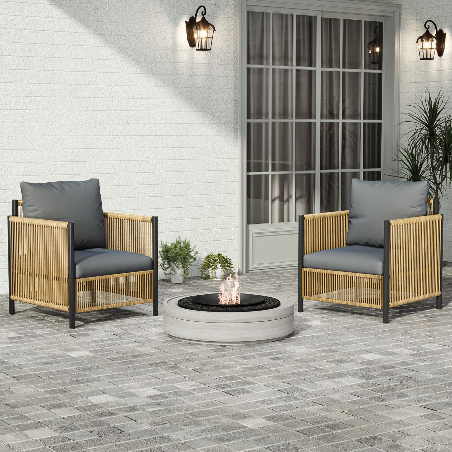 Lazzareschi Modern Patio Wicker Sofa