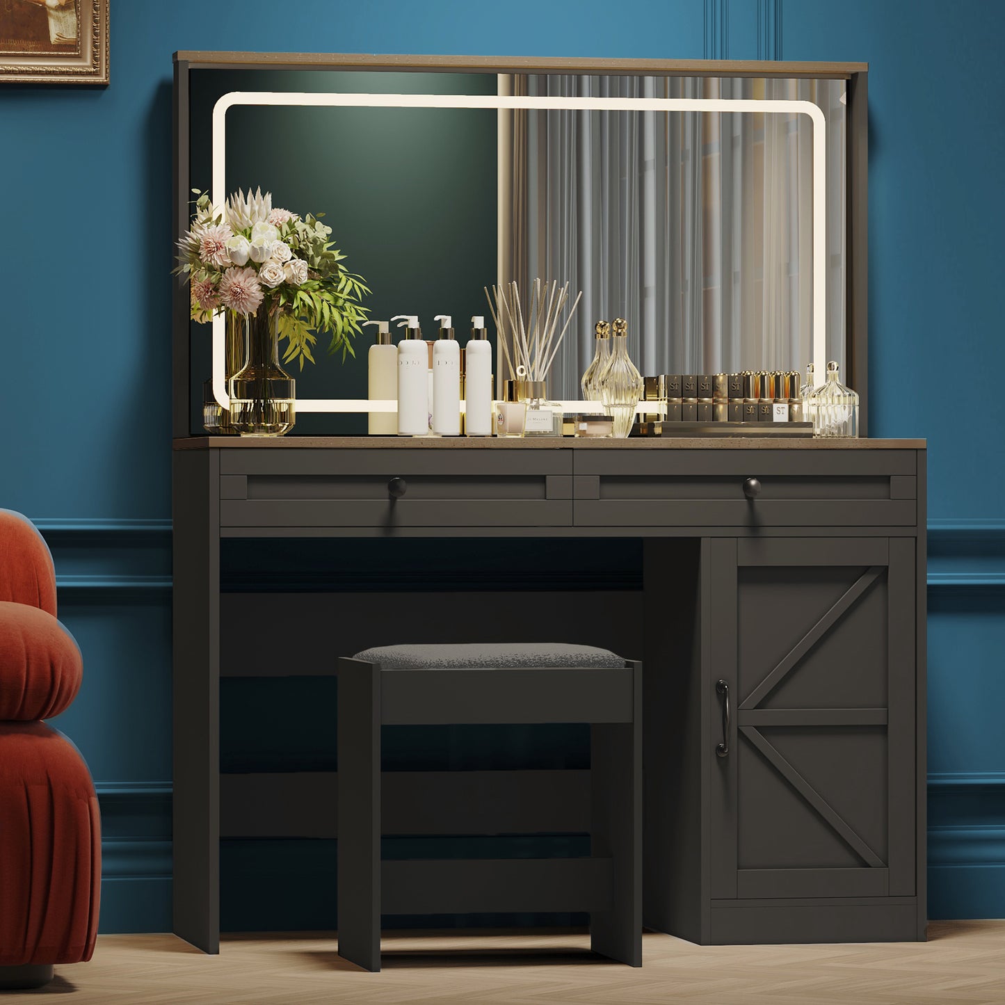Irvington Craftsman Makeup Vanity