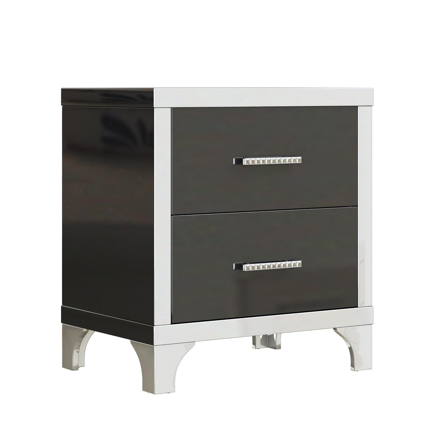 Silverleaf Modern Mirrored Nightstand