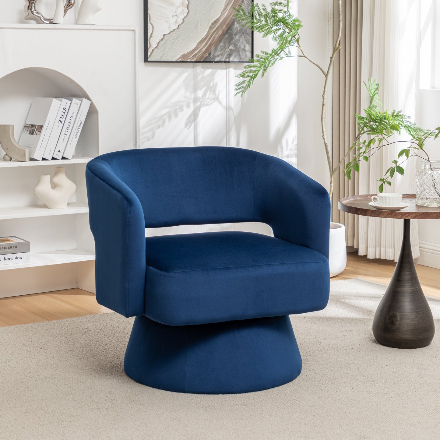 Elmcrest Traditional Velvet Swivel Accent Chair