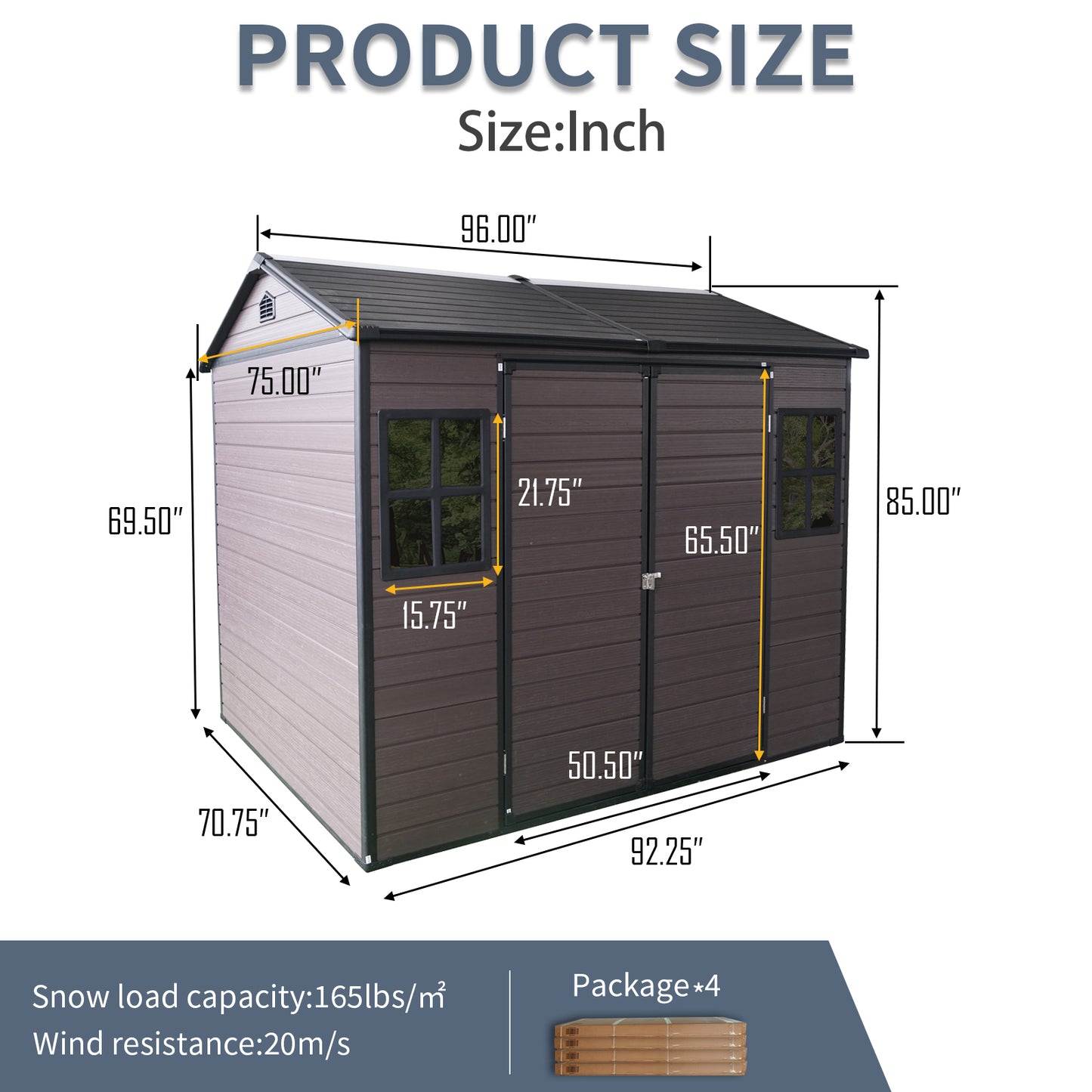 Centerville Industrial Outdoor Resin Storage Shed