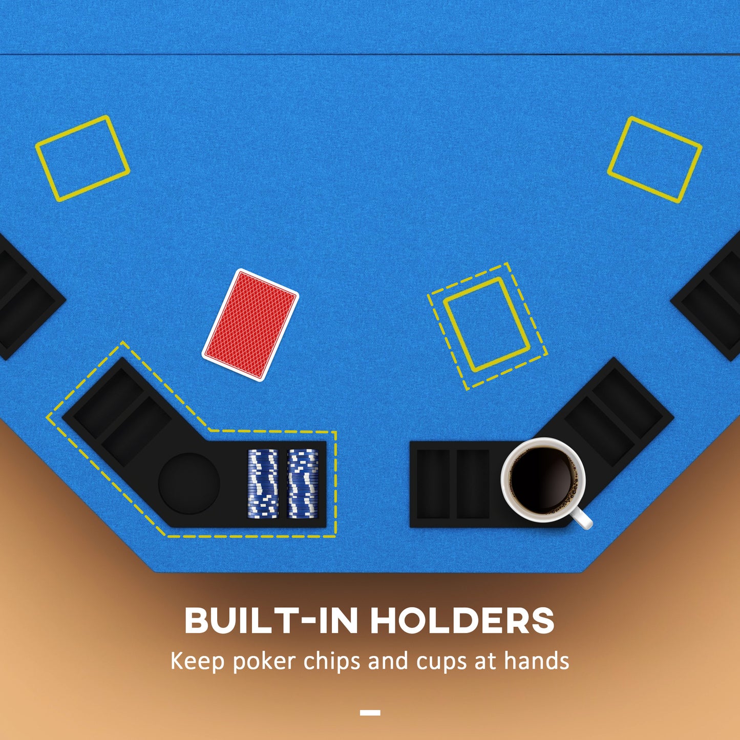 Kingsly Contemporary Velvet Octagon Poker Table