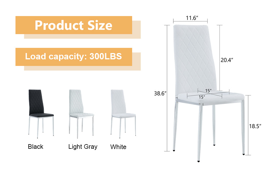 Jiron Modern Grid High-Back Chair Set