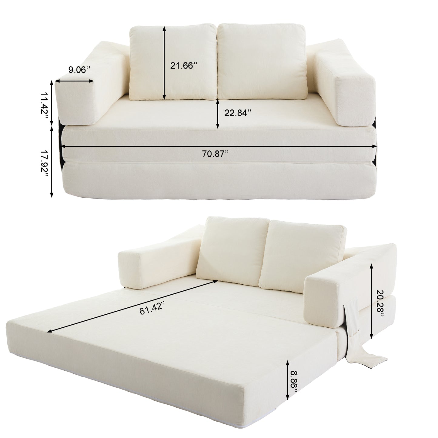 Healdsburg Contemporary Fold-Out Couch Sofa